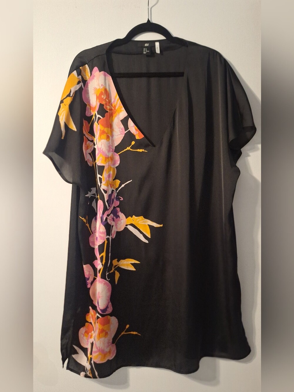 Black Floral V-Neck Women’s Tunic